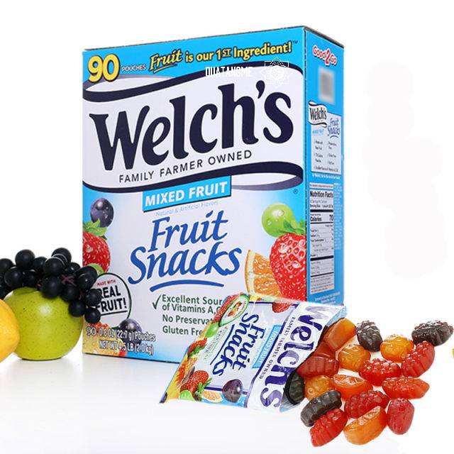 Kẹo dẻo trái cây hỗn hợp - Welch's Mixed Fruit Snack Chứa Vitamin A,C,E Giúp ăn ngon + bổ + khỏe  (22,7g/gói) - Massel Official