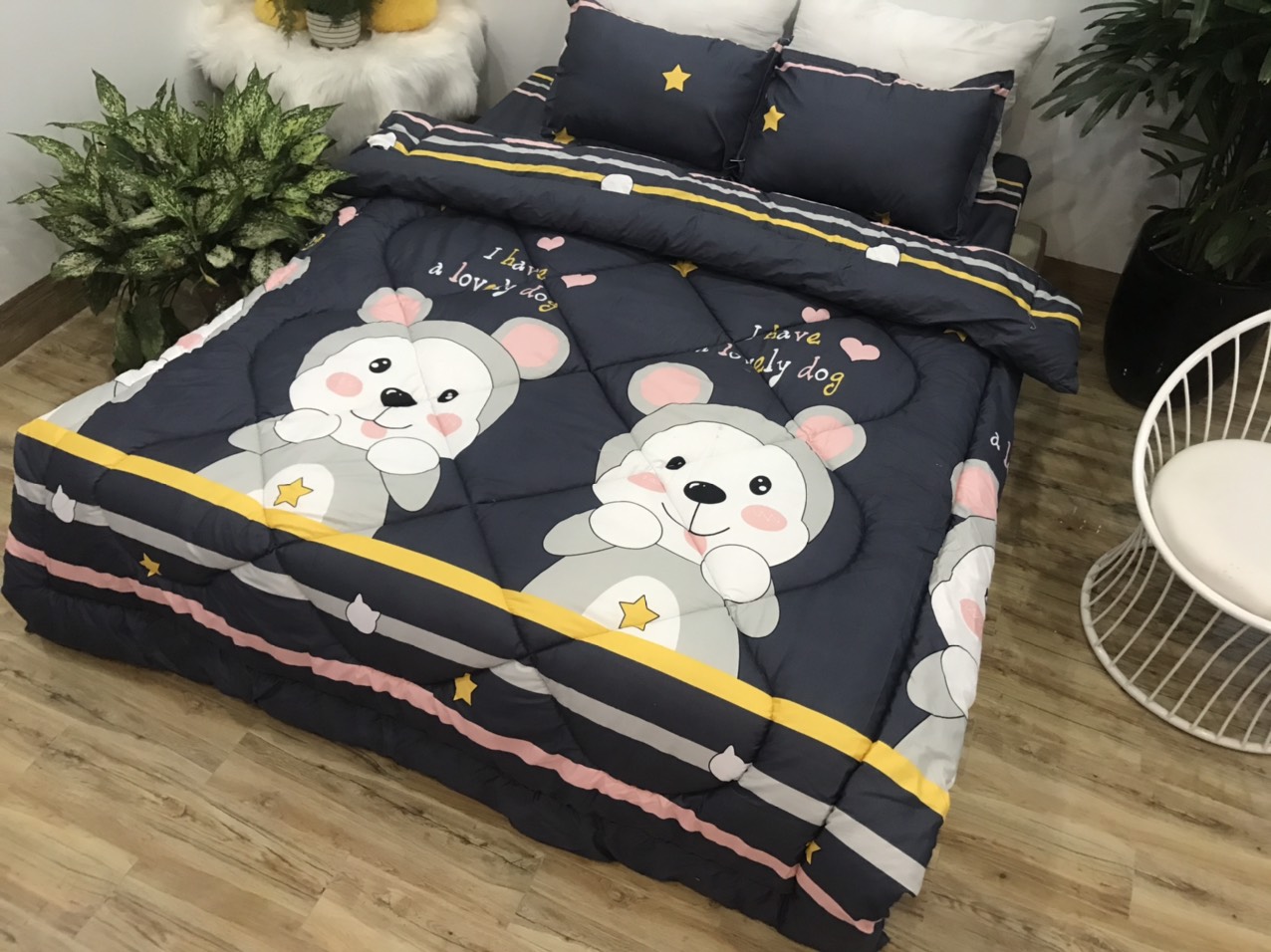Bộ Chăn Phao 5 Món Mẫu Phao 30