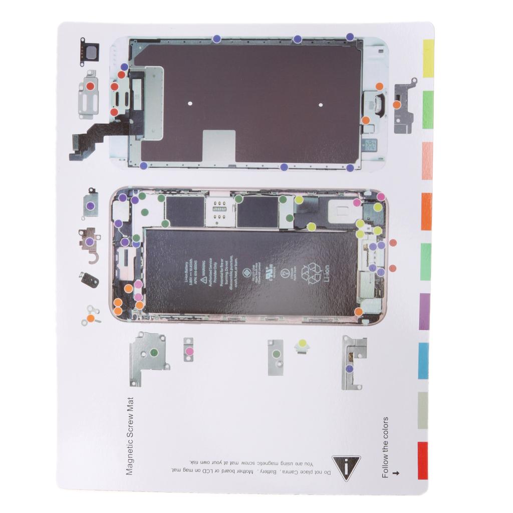 Magnetic Repair Tool Set, Non-Slip Screws Pad Keeper Chart Map + Repair Screw Drivers for iPhone 6s Plus