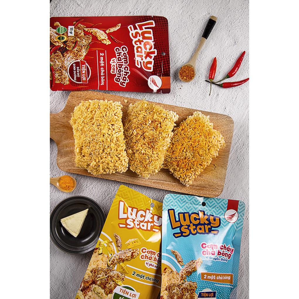 Cơm cháy chà bông mix combo đủ 4 vị phô mai, cay, rong biển, truyền thống Lucky Star đồ ăn vặt ZonZon