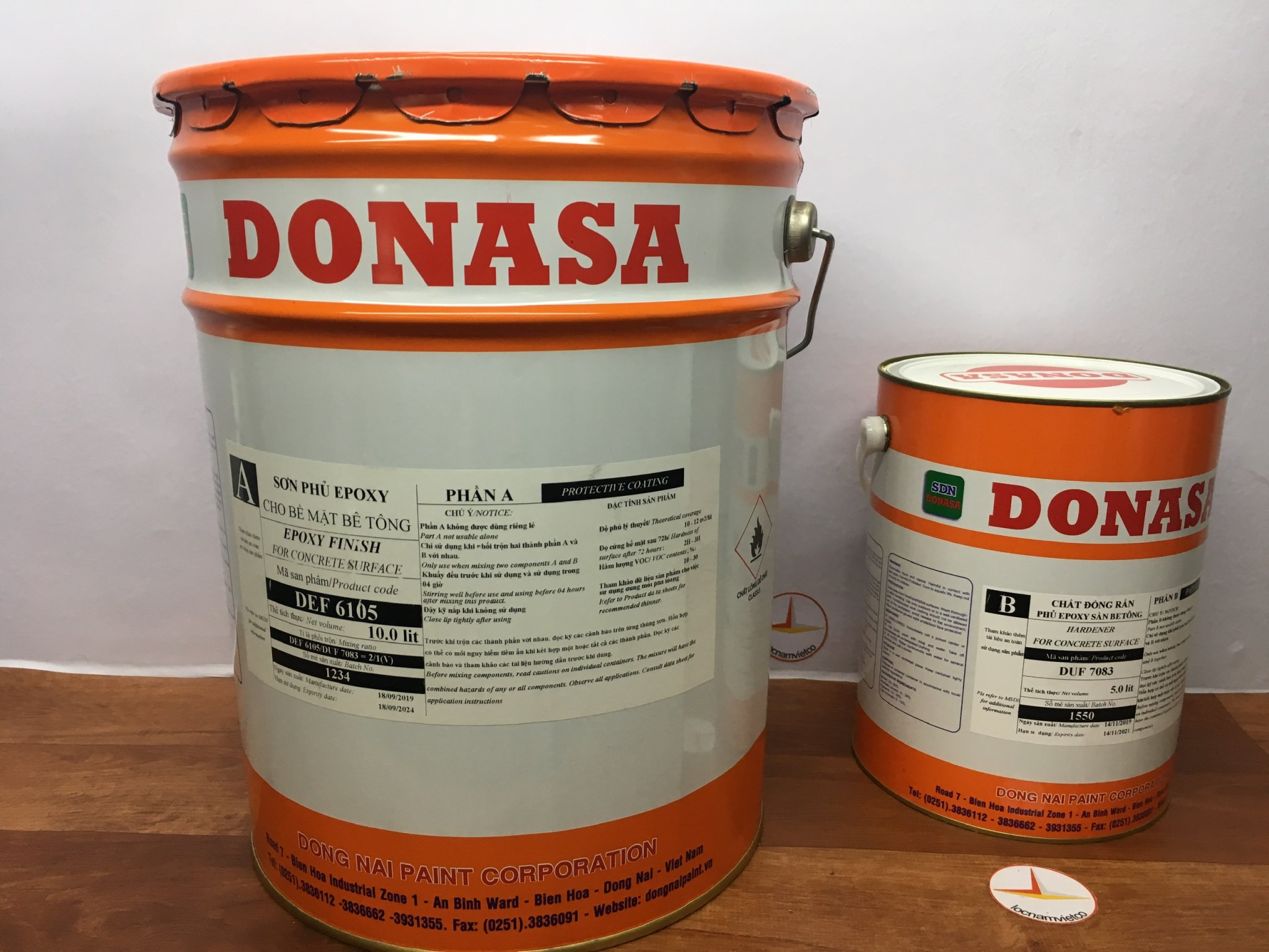 Sơn sàn bê tông Donasa /Floor coating Paint màu vàng DEF 6105 15L