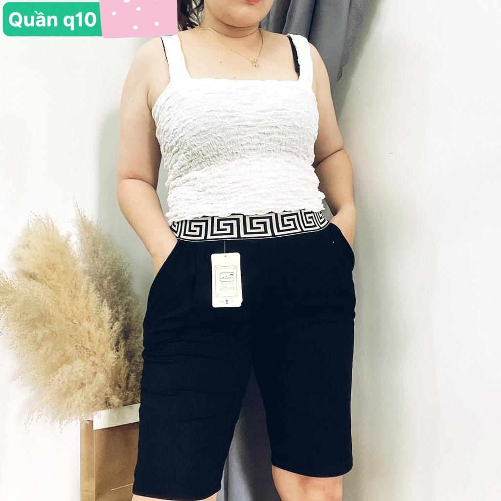 Quần legging bigsize nữ đùi thun cạp cao biker lửng ngố đồ mặc nhà dáng ôm bó lưng thun tập gym yoga Q10