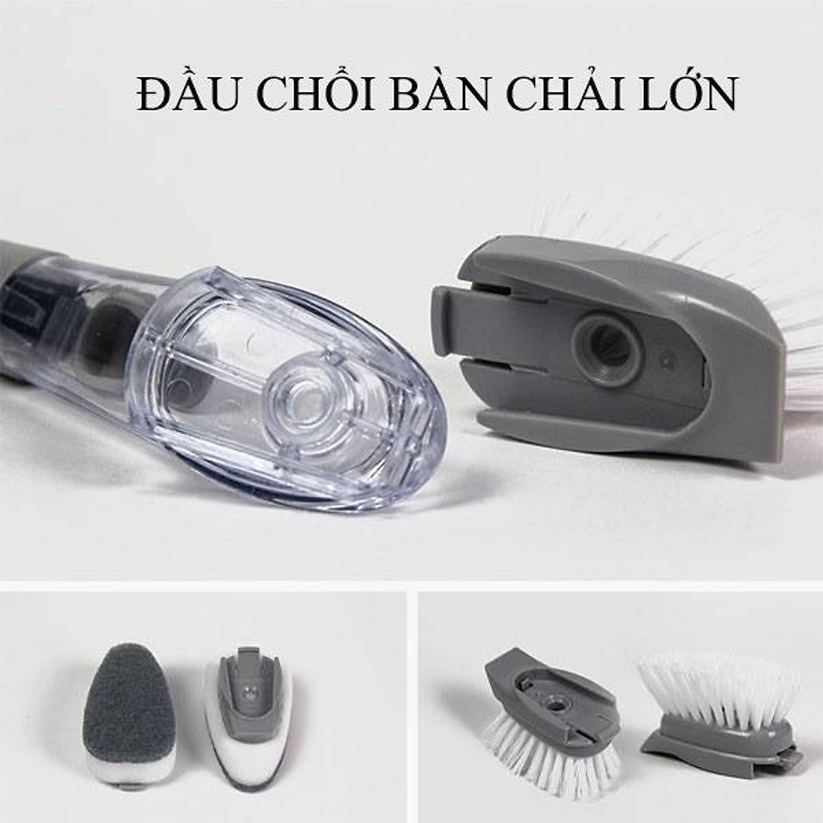 Bàn Chải Đa Năng 2in1 - Chổi Cọ Xịt Nước  Chà Xoong Nồi, Cọ Rửa Chén Bát Cán Dài Tiện Lợi - Hàng Loại 1- Chính Hãng MINIIIN - Tặng 2 miếng bọt biển rửa