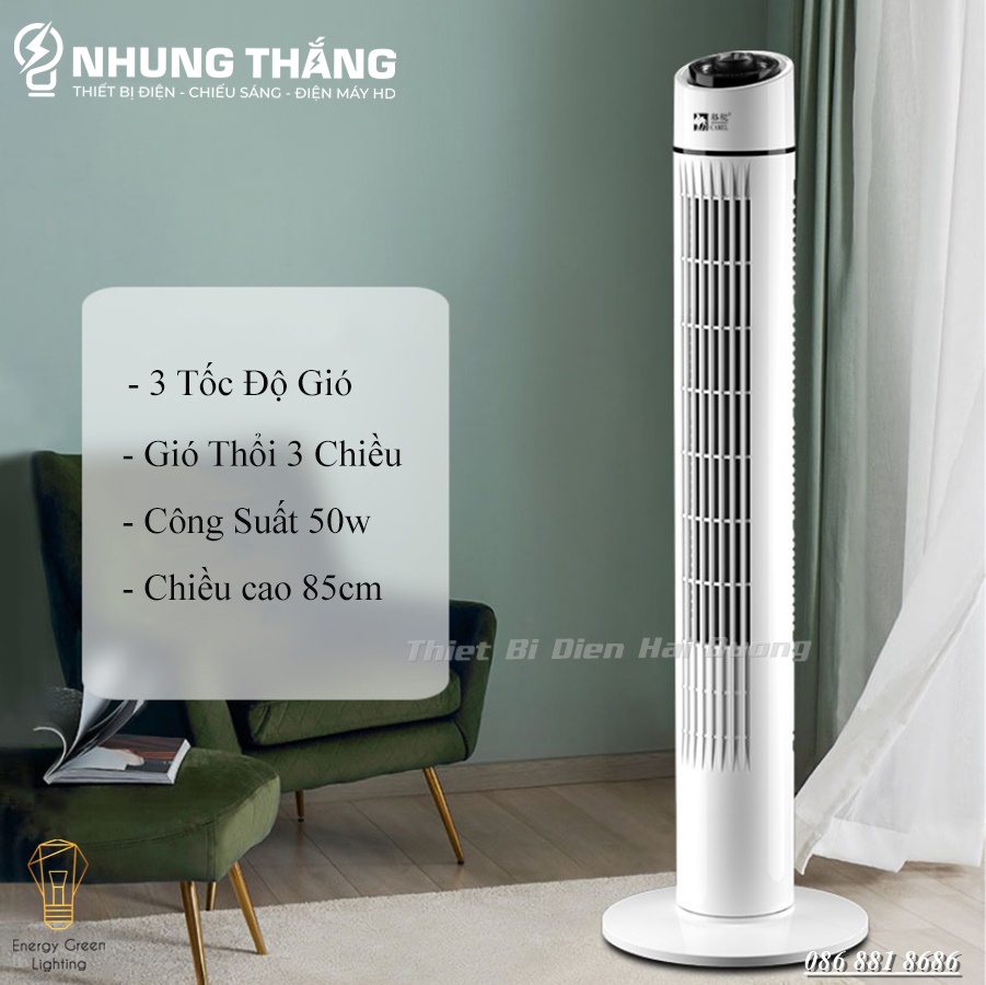 Quạt Điều Hoà CAMEL TS-01 - Quạt Tháp Không Cánh - Quạt Cây Đứng Siêu Mát,Tiện Lợi - Công Suất 50w - CÓ VIDEO