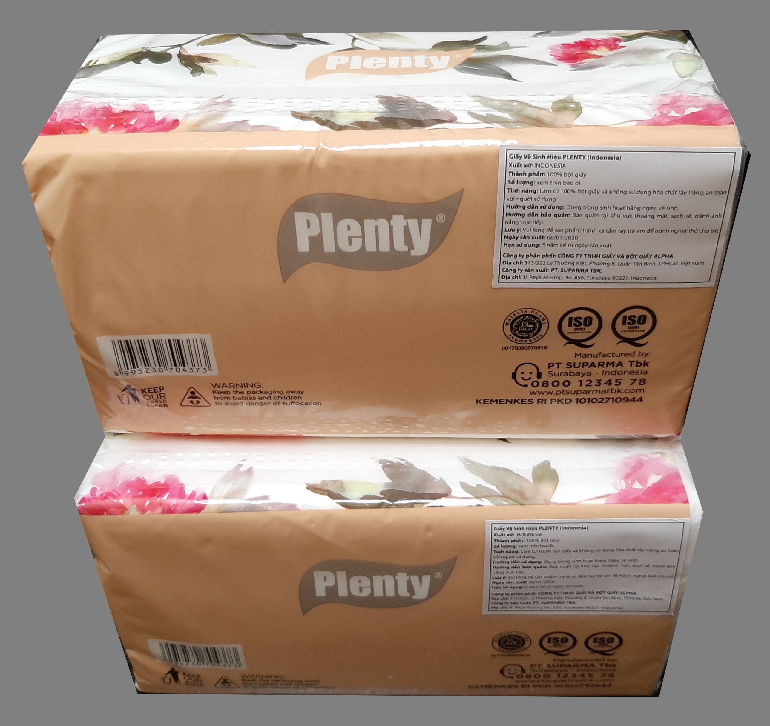 Combo 2 gói Khăn Giấy Rút Cao Cấp Hiệu PLENTY (Indonesia)