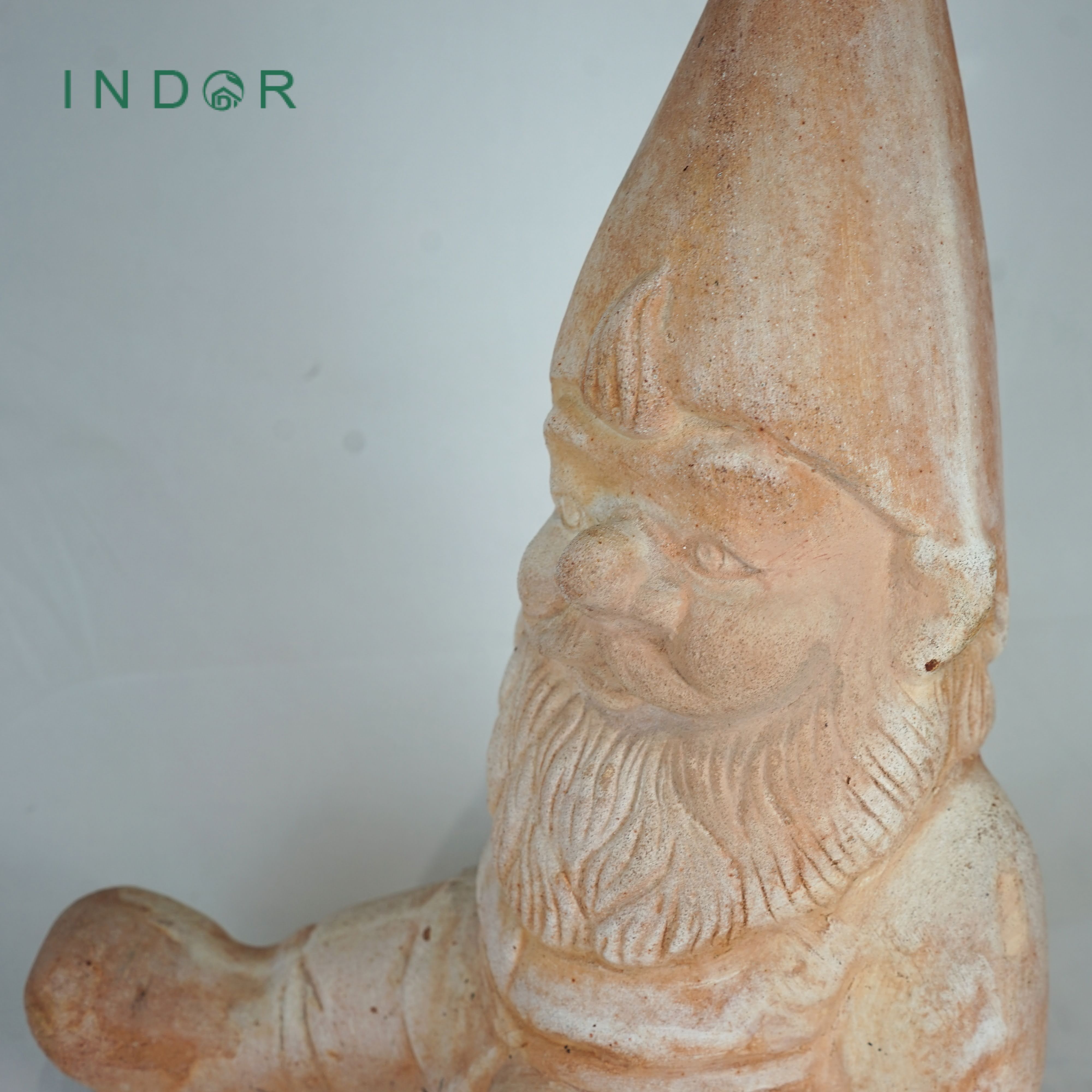 Tượng ông già Noel dáng ngồi size L trang trí Noel Tượng đất nung terracotta Tượng decor nội ngoại thất