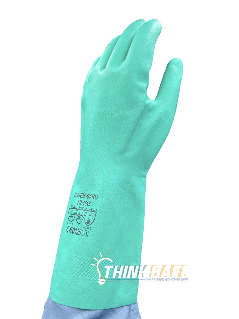 Găng tay chịu dầu Nastah NF1513 chống hóa chất, thoáng êm tay xuất xứ Malaysia (xanh)