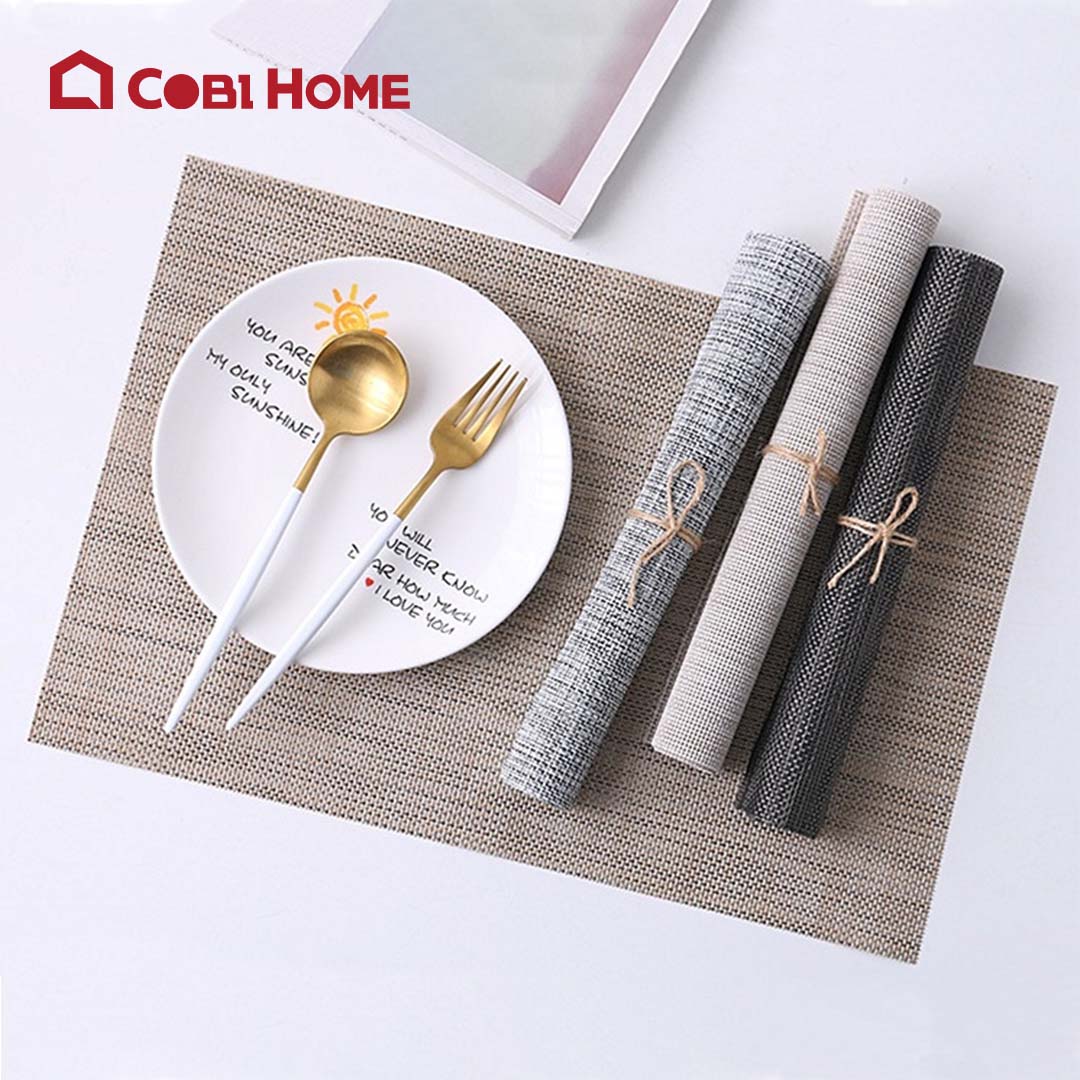 Tấm lót bàn ăn cao cấp placemat hình chữ nhật phong cách đơn giản 30x45cm