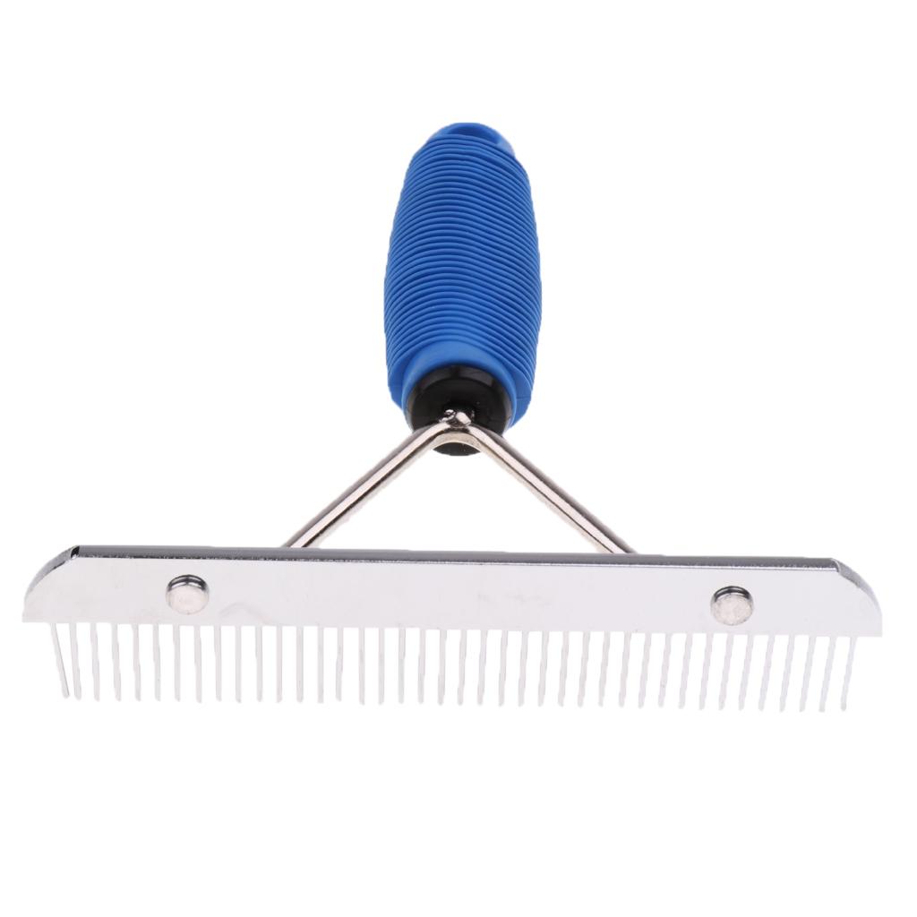 Dog Cat Hair Comb Pet Fur Knot Remove Rake Shedding Grooming Brush Blue