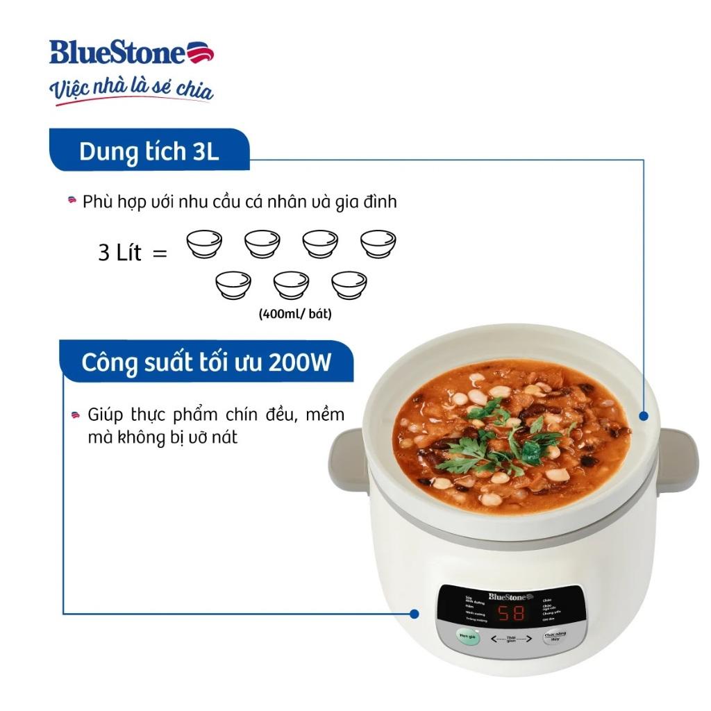 Nồi Nấu Chậm BlueStone SCB-6123, 3.0Lit - 200w, Hàng Chính Hãng