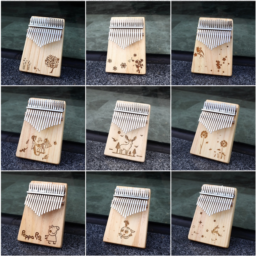Đàn Kalimba 17 Phím Giá Rẻ – Gỗ Nguyên Khối, Họa Tiết Độc Đáo