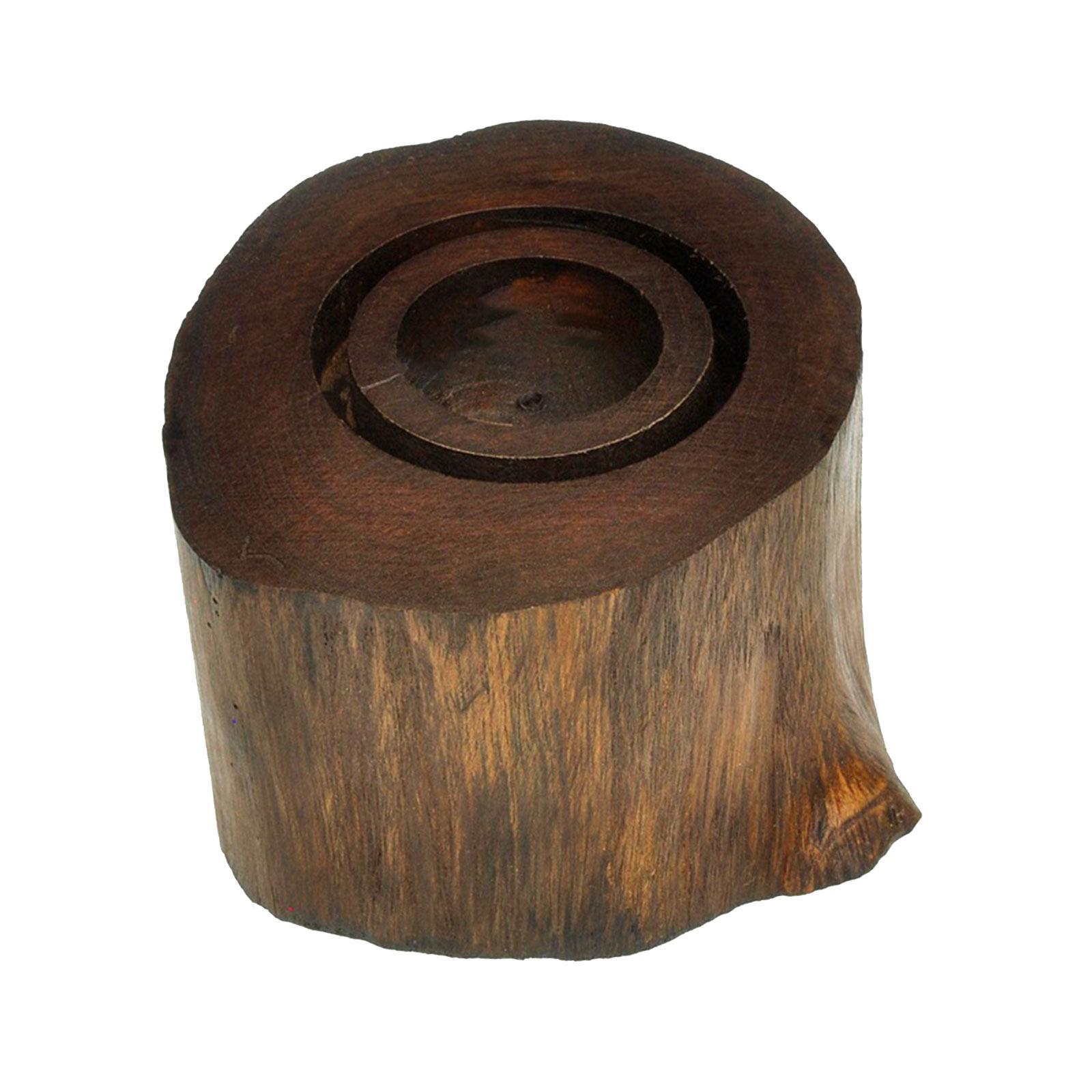 Wooden Candle Holder Candlestick Ornament Retro Style Tea Light Holders