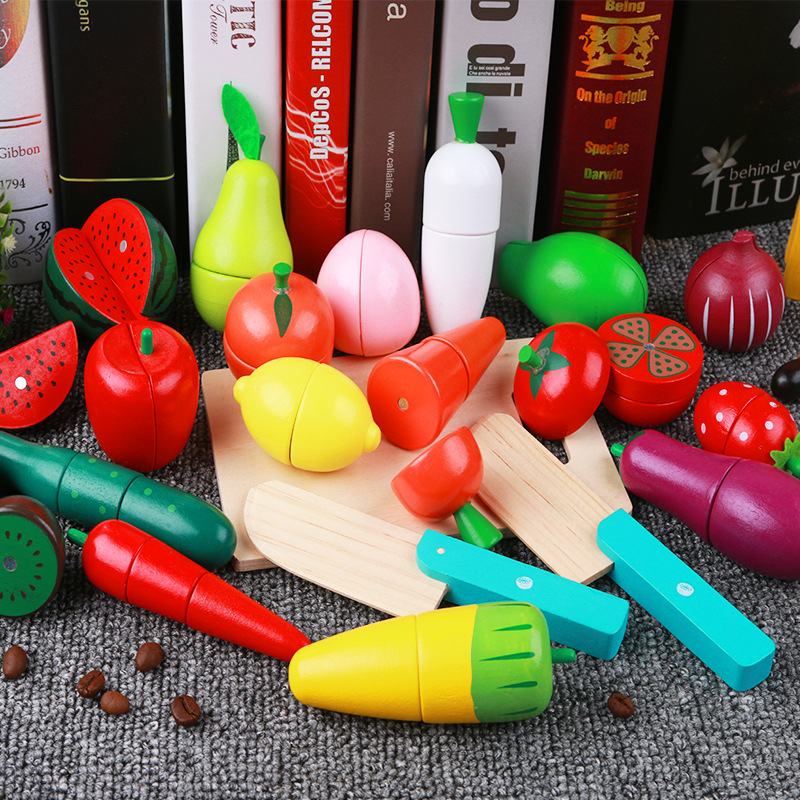 Đồ Chơi Hộp Cắt Củ Quả Wooden Fruit, Vegetables Game - 20 chi tiết