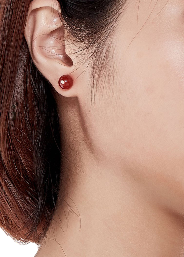 Bộ Bông Tai Và Mặt Dây Chuyền Mã Não Đỏ Ngọc Quý Gemstones BT3