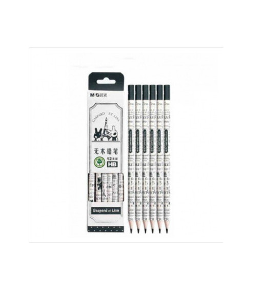Hộp chì chuốt M&G -HB-thân có chữ và hình đẹp mắt-QWP30421-12 cây