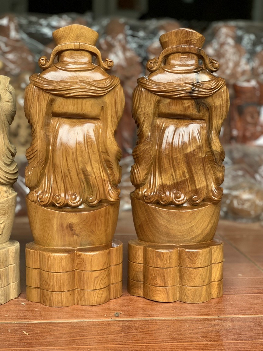 Tượng phật ông thần tài bằng gỗ hương kt cao 40×15×11cm