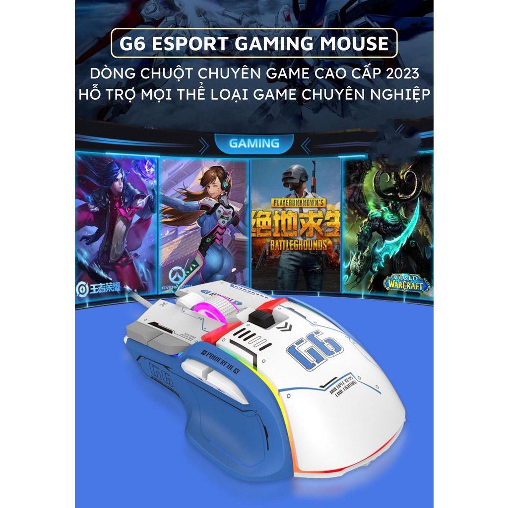 Chuột Cơ Chơi Game Máy Tính Có Dây G6 Esport Gaming Led Rgb 13 Chế Độ Thiết Kế Công Thái Học