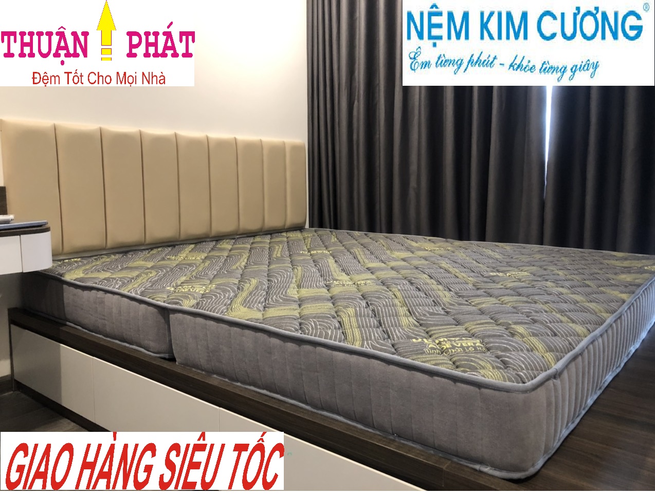 Đệm cao su non Kim Cương Aloe Vera Flex tinh chất lô hội - Chính hãng 100% - Mix mầu