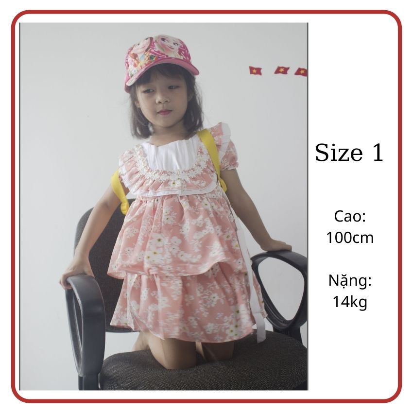 Đầm công chúa bé gái, họa tiết nổi bật, màu sắc tươi sáng, kiểu dáng váy xòe, thoáng mát- Shop TiVung chuyên đầm váy nữ