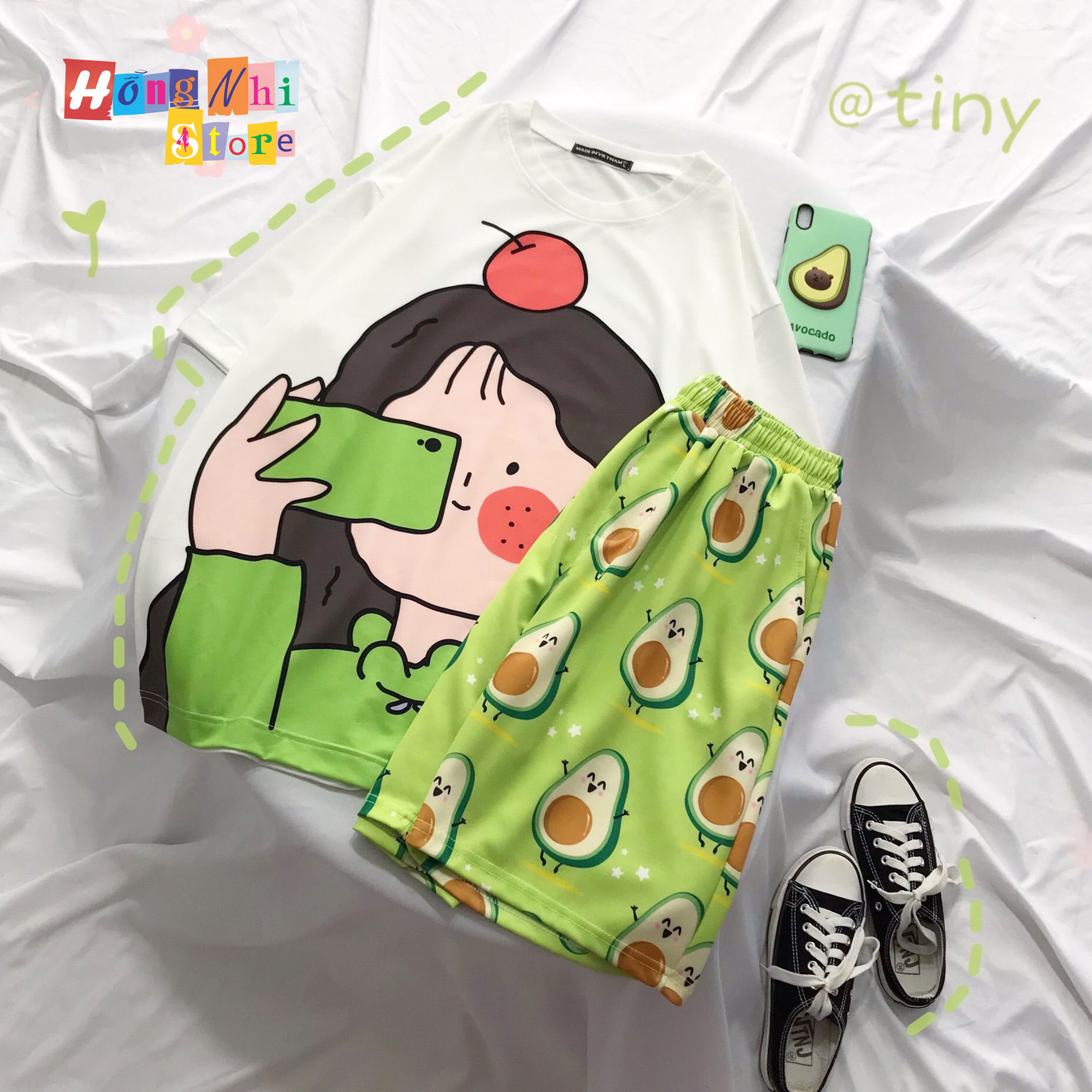 Quần Short Cartoon Unisex Trái Bơ - Quần Đùi Hoạt Hình Siêu Cute - MM