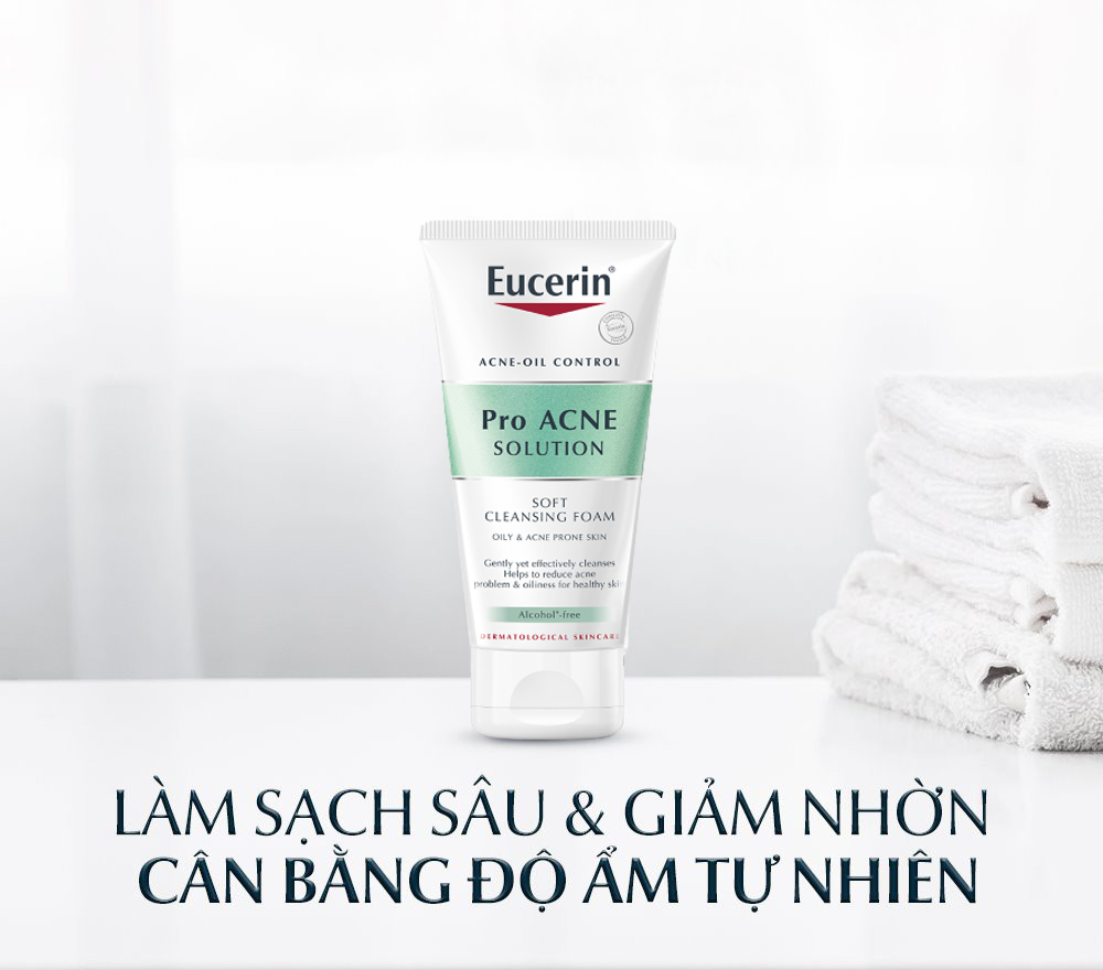 Sữa Rửa Mặt Eucerin Dạng Bọt Sạch Sâu Cho Da Nhờn Pro Acne 50G