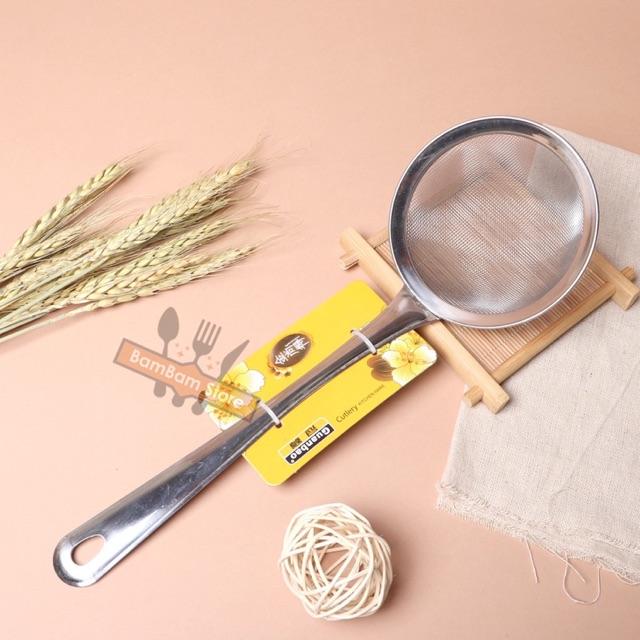 Vợt lưới lọc cặn cho dầu ăn và vớt bọt loại lớn đáy sâu inox cao cấp 11.5cm