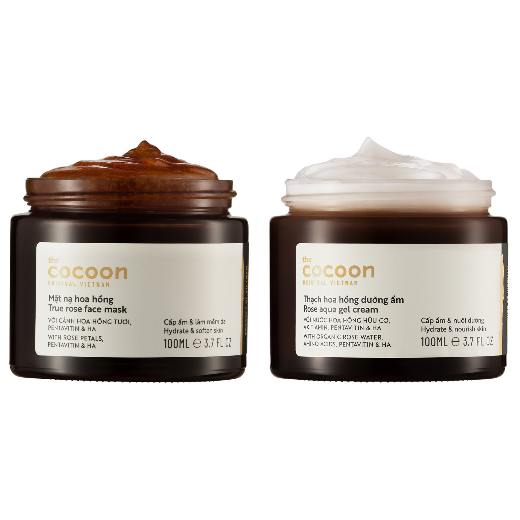 Combo Mặt nạ hoa hồng Cocoon 100ml + Thạch hoa hồng dưỡng ẩm Cocoon 100ml