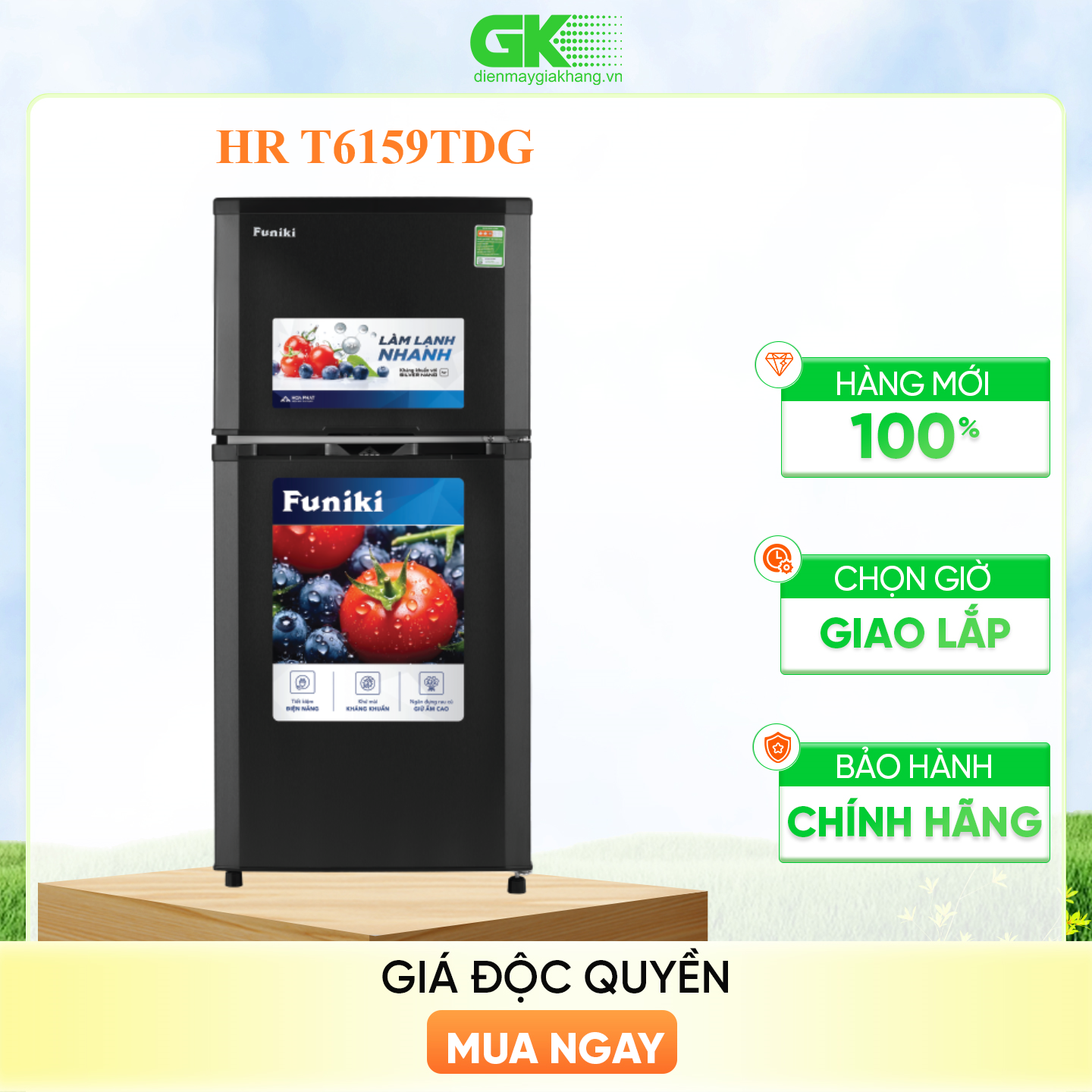 HR T6159TDG - Tủ Lạnh Funiki 159 Lít HR T6159TDG - Hàng Chính Hãng - Chỉ Giao Hồ Chí Minh