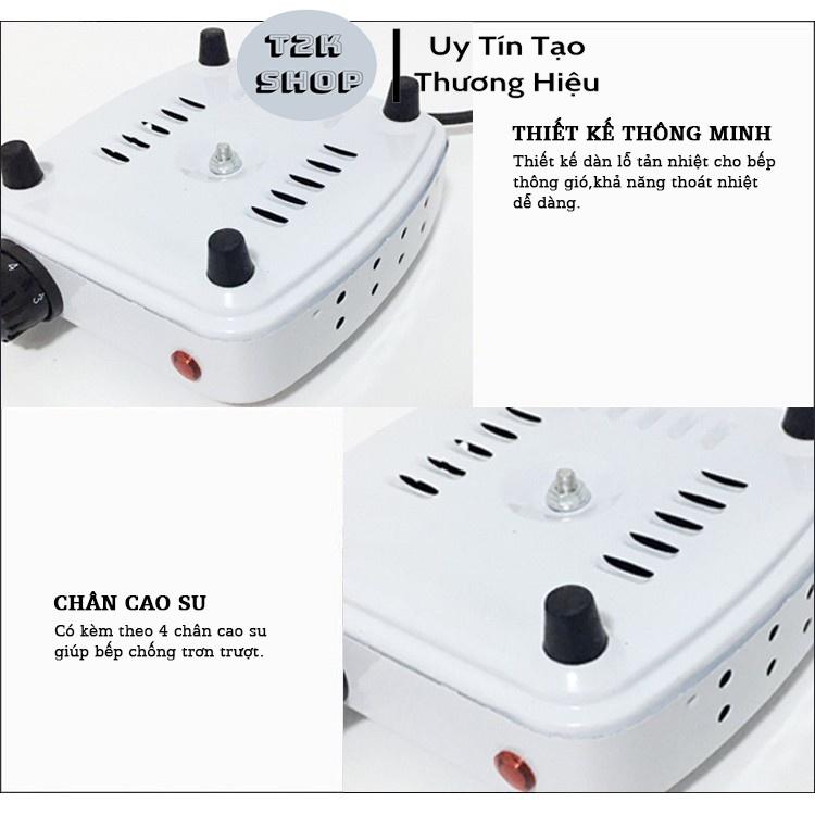 Bếp Điện Mini Công Suất 1000W Pha Cafe, Pha Trà Hơ Lá Trầu Cho Bé Đa Năng Không Kén Nồi - T2K Shop