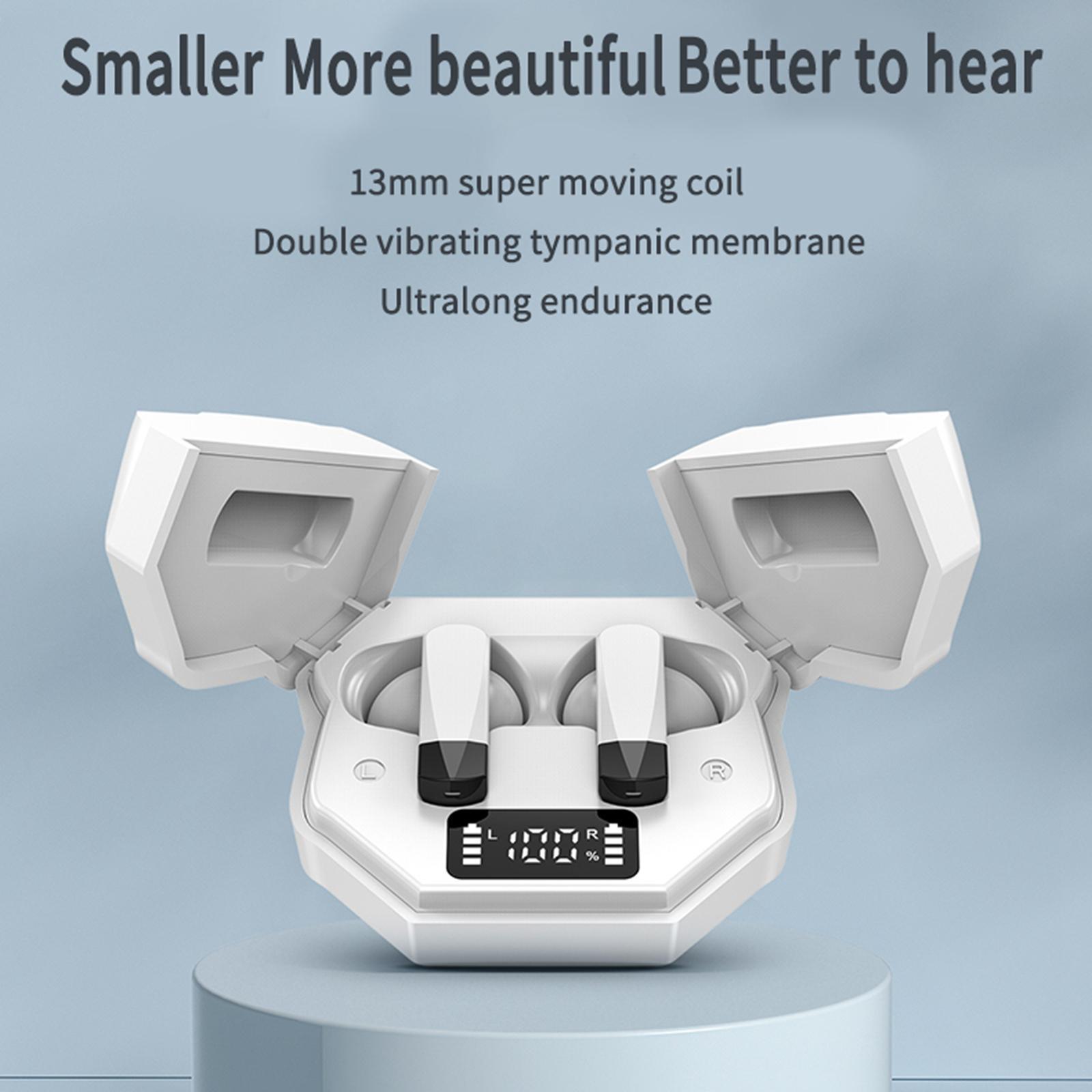 Bluetooth 5.2  Earphone Built in Mic Headset  Gaming Phones Black