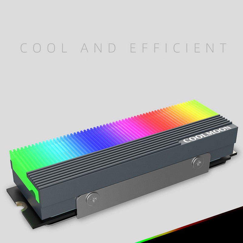 Tản Nhiệt  Led RGB Coolmoon CM-M73S cho ổ cứng SSD M2 2280 - hàngnhập khẩu