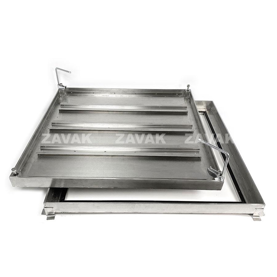 Nắp bể ngầm Zavak MHE-60 KT60x60cm, chống nước, ngăn mùi, lát gạch 1.2cm, chịu tải xe 2tấn, inox 304