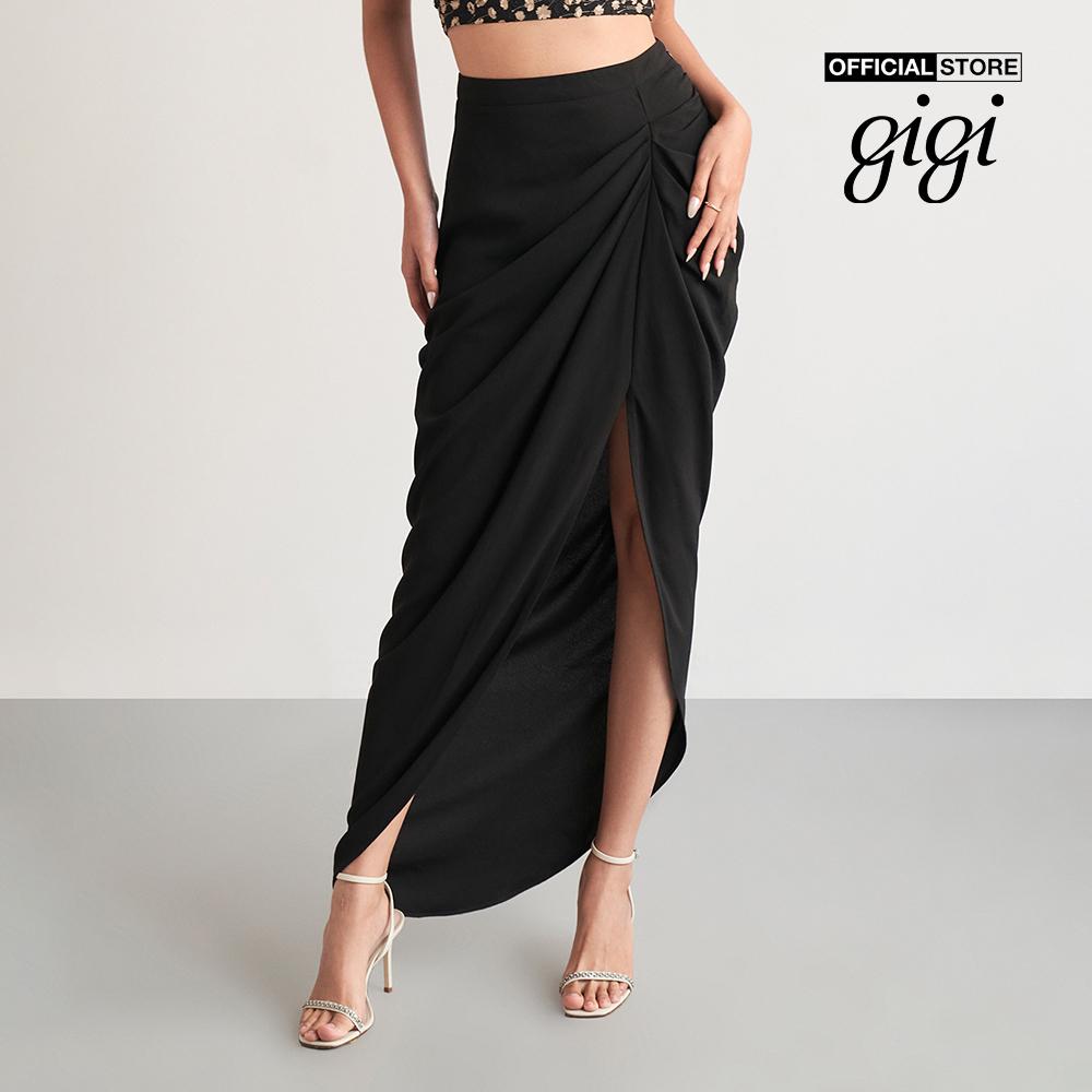 GIGI - Chân váy midi xếp nếp xẻ tà thời trang G3302S222512