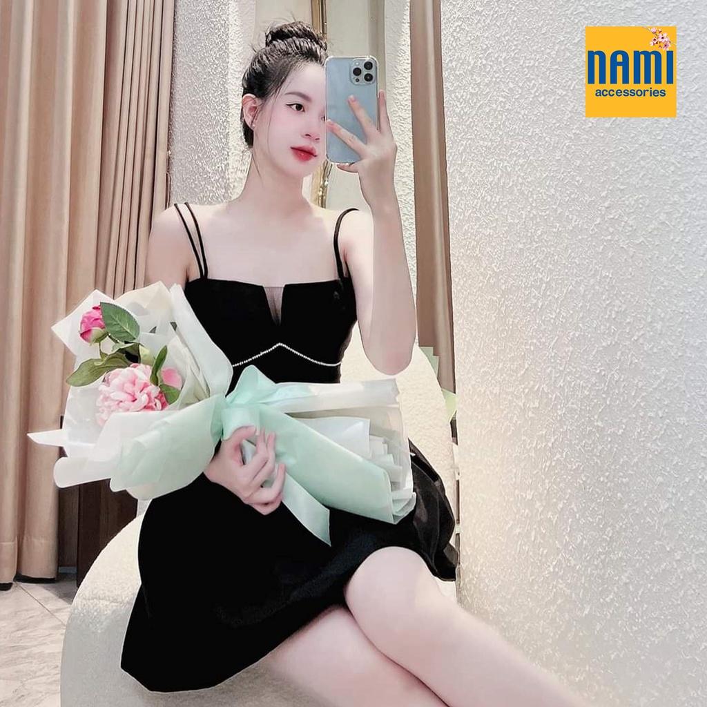 Đầm xoè phồng hai dây dáng A đính đá viền ngực tiệc tùng sang chảnh quyến rũ - ATNU042