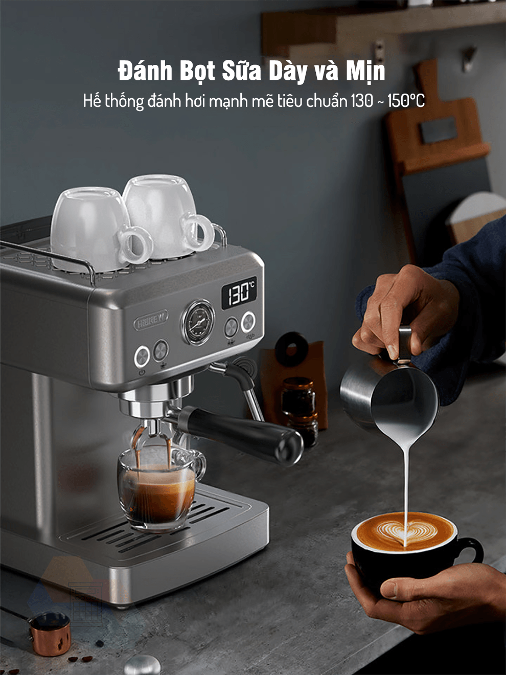 Máy Pha Cà Phê Espresso HiBREW H10A Phiên Bản Chuyên Nghiệp Linh Hoạt Kiểm Soát Toàn Diện, 58mm Tay Cầm Inox 304, Hàng Chính Hãng