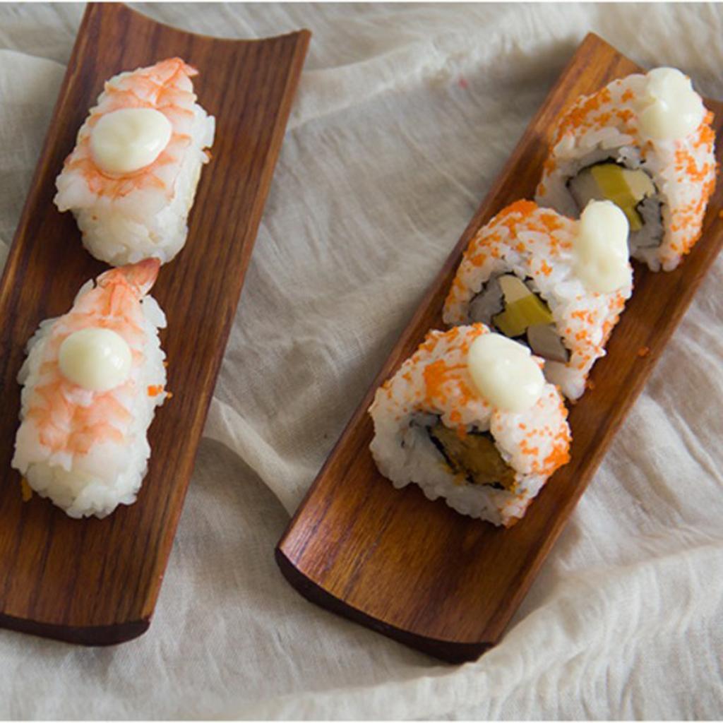 Khăn ăn Bằng Gỗ Giữ Tấm Sushi Hình Chữ Nhật Khay Khay