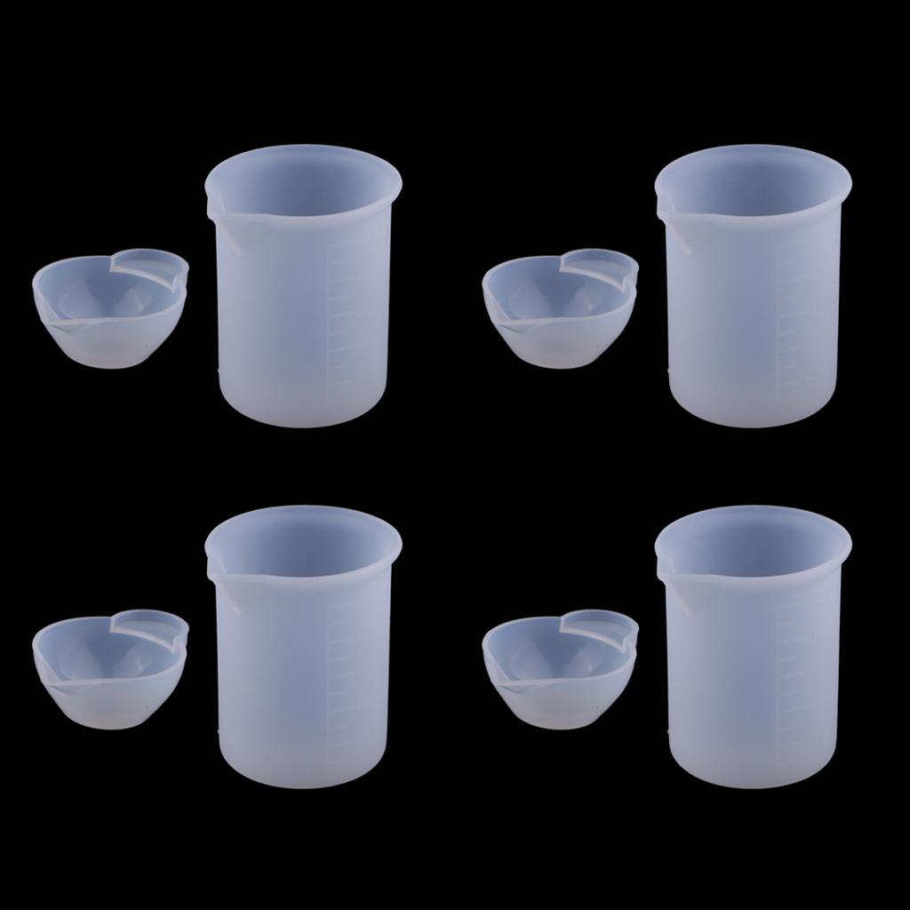 8pcs 100ml Silicone Resin Mixing Cup DIY Epoxy Resin Casting Moulds Tools