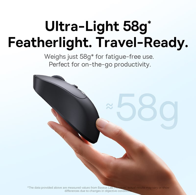 Chuột không dây công thái học Baseus Editor EM2 (Bluetooth 5.3 & 2.4G, 4000 DPI, 300mAh)- Hàng Chính Hãng