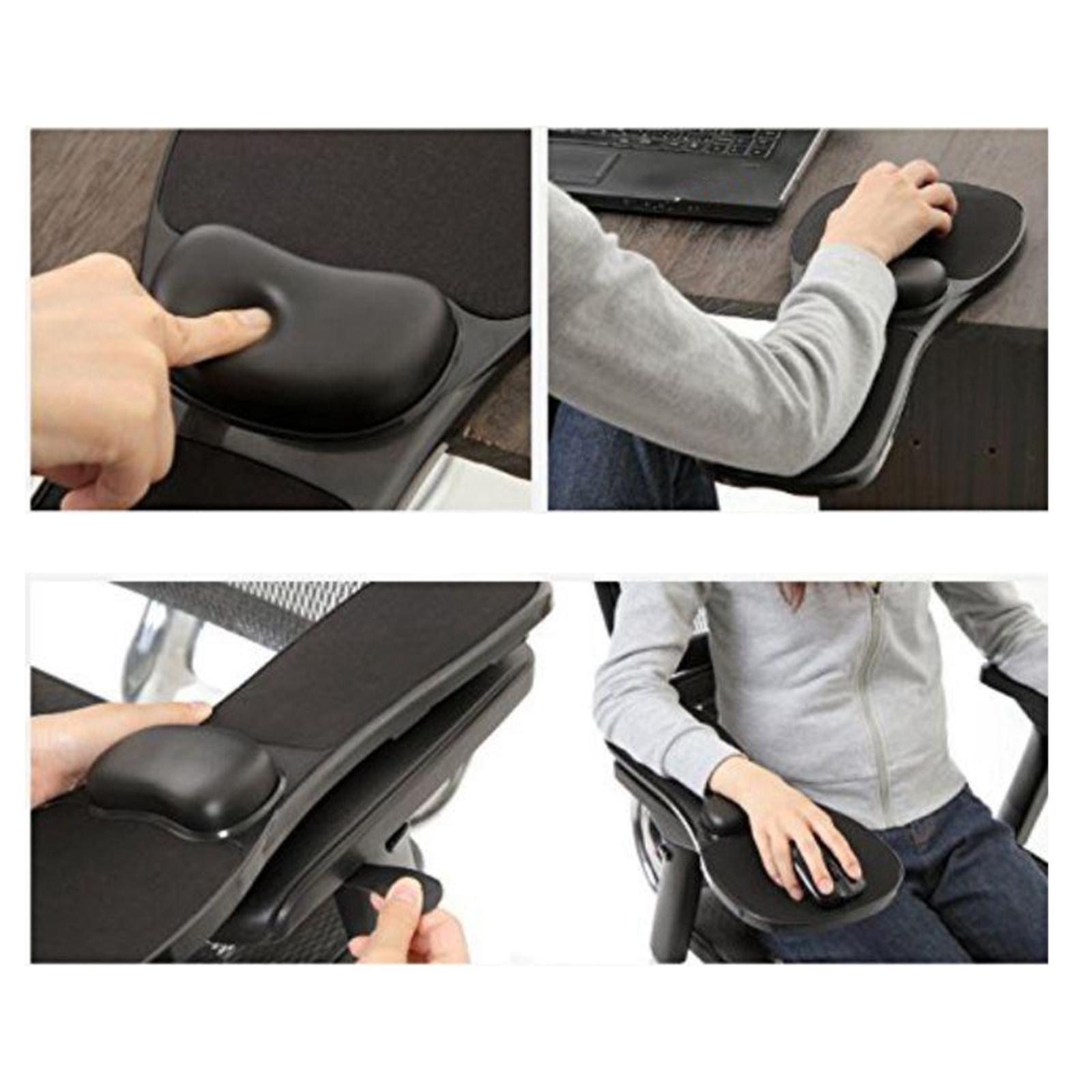 Ergonomic Computer Arm Rest Mouse Pad Wrist Cushion Attaches to Desk/Chair