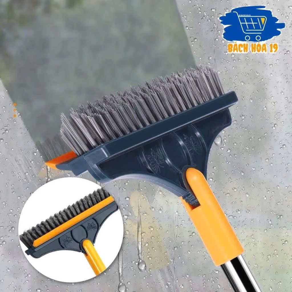 Chổi Chà Sàn Nhà Tắm Xoay 120 Độ - Thiết Kế Đầu Gạt Nước Và Đầu Chổi Quét Nhà Siêu Sạch (112 x23 cm) Làm Sạch
