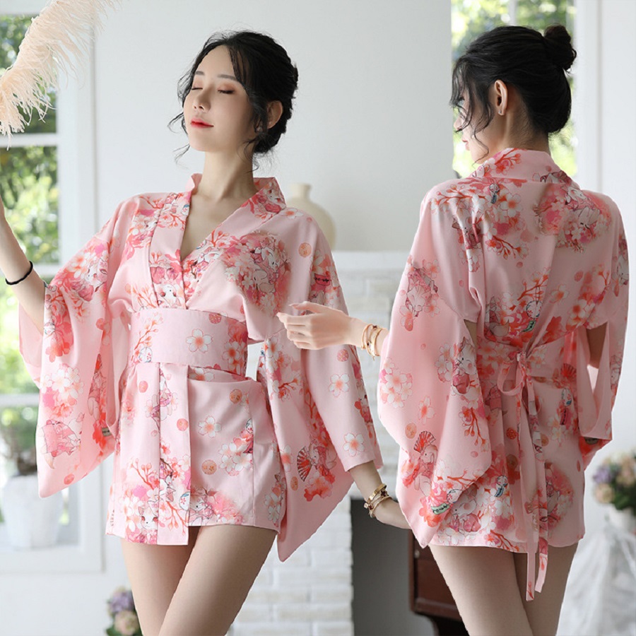 Áo Ngủ Kimono Gợi Cảm Kèm Chip