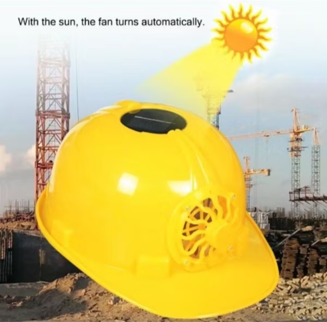 1 CÁI MŨ BẢO HỘ LAO ĐỘNG ĐỘI ĐẦU CÓ QUẠT GIÓ LÀM MÁT NĂNG LƯỢNG MẶT TRỜI