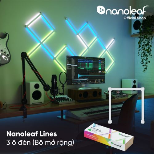 Đèn LED RGB lắp ghép thông minh Nanoleaf Lines Squared 3 thanh đèn ( Bộ mở rộng )