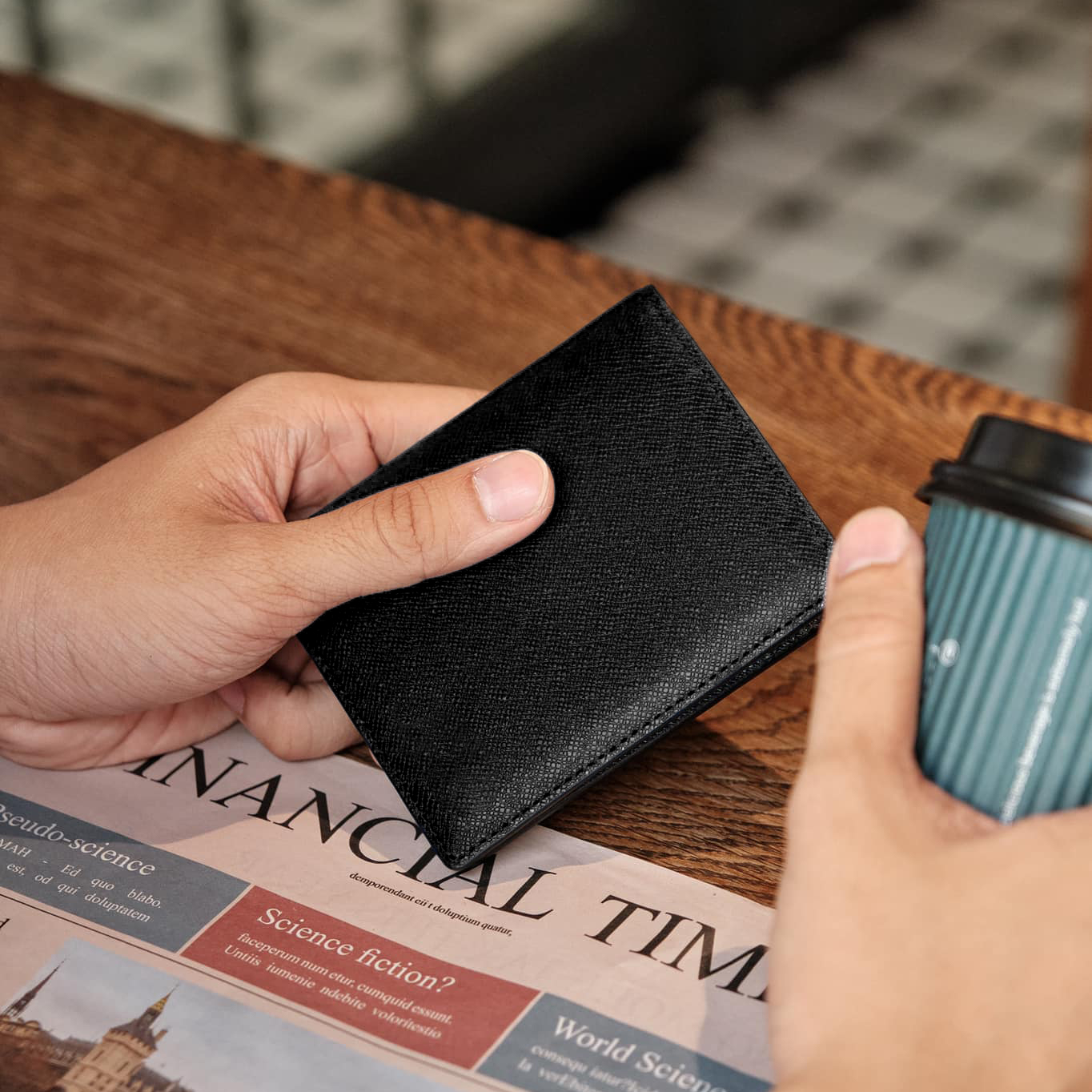 VÍ MINI ĐỰNG THẺ Bóp Nhỏ Gọn Cardholder COSY Da Saffiano Nhập Khẩu Nam Nữ Cao Cấp Chống Thấm Nước Thương Hiệu DOLANTO