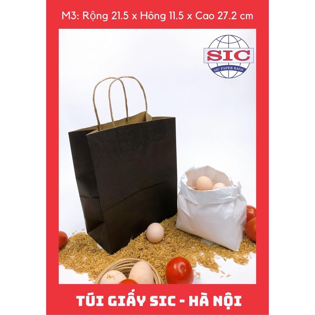 Túi giấy Kraft xi măng in màu vàng - xanh - đen có quai đựng quần áo mỹ phẩm văn phòng phẩm quà tặng (ẢNH THẬT VÀ VIDEO)