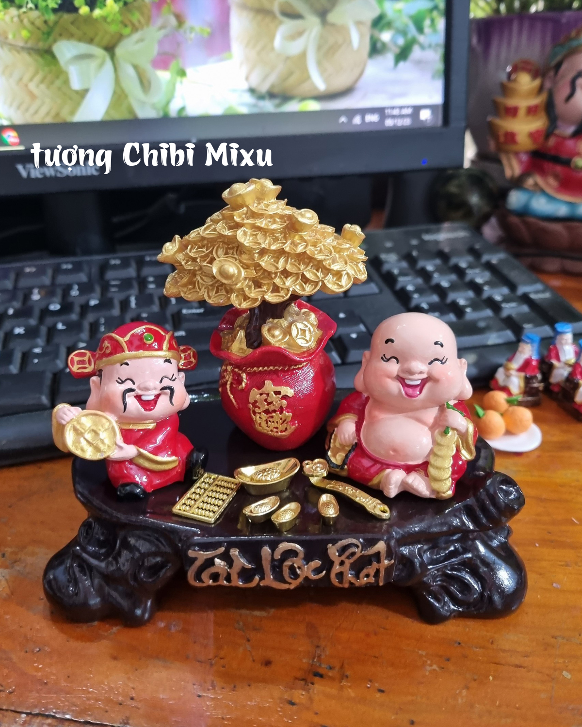 Combo Thần Tài - Thổ Địa kèm chân đế