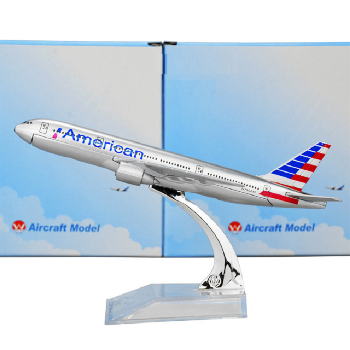 Mô hình máy bay tĩnh B777 American 16cm