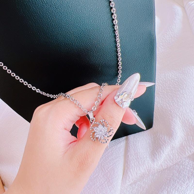 Dây chuyền công khế kèm mặt hoa xoáy siêu đẹp không đen không gỉ