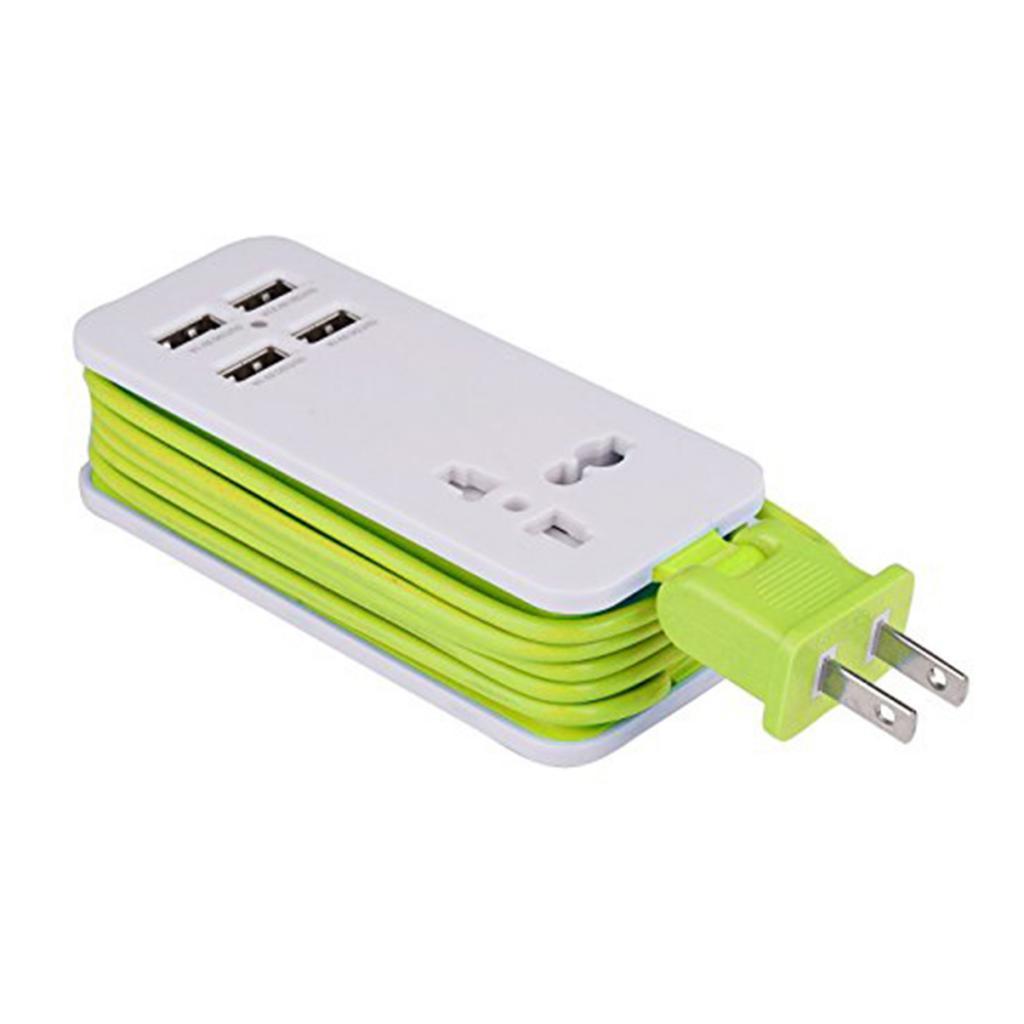 Mini USB Power Strip 4Port USB Charger Station Travel Charging US Plug