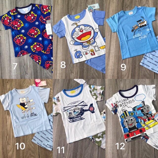 Bộ cotton cộc tay Quảng Châu cho bé trai